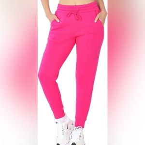 🆕🌿🩷ZENANA: HOT PINK Jogger Sweatpants XLARGE
